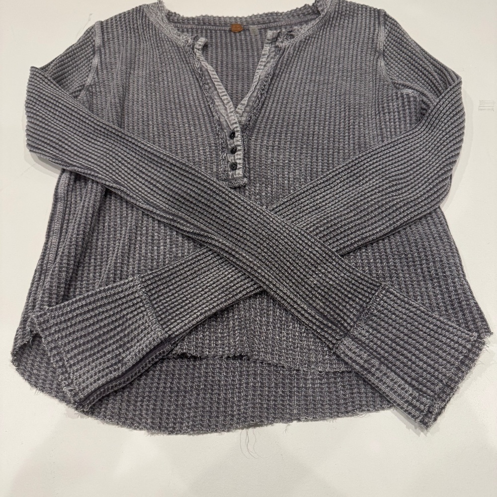 Free people waffle long sleeve t shirt